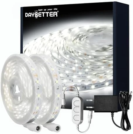 White LED Strip Light, 20 ft Dimmable Bright Rope Lighting — LED Strip Lights, DAYBETTER