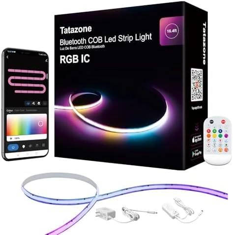 32.8ft Bluetooth RGB+IC COB LED Strip Light — LED Strip Lights, Tatazone