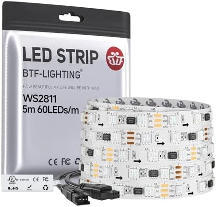 Addressable RGB LED Strip 16.4ft IP67 — LED Strip Lights, BTF-LIGHTING