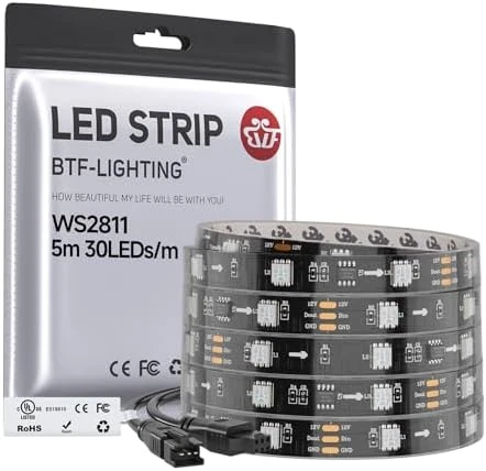 Addressable RGB LED Strip 16.4ft IP67 — LED Strip Lights, BTF-LIGHTING