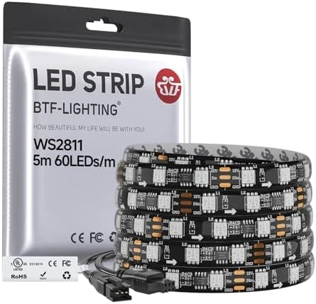 Addressable RGB LED Strip 16.4ft IP67 — LED Strip Lights, BTF-LIGHTING