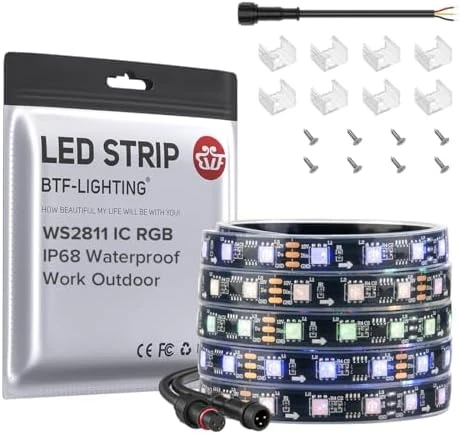 Addressable RGB LED Strip 16.4ft IP67 — LED Strip Lights, BTF-LIGHTING