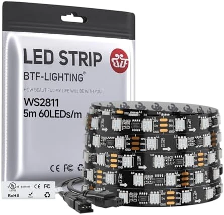 Addressable RGB LED Strip 16.4ft IP67 — LED Strip Lights, BTF-LIGHTING