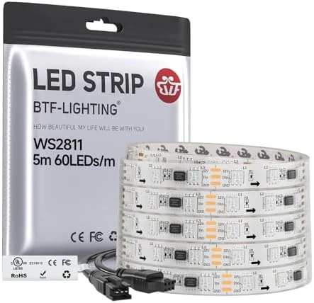 Addressable RGB LED Strip 16.4ft IP67 — LED Strip Lights, BTF-LIGHTING
