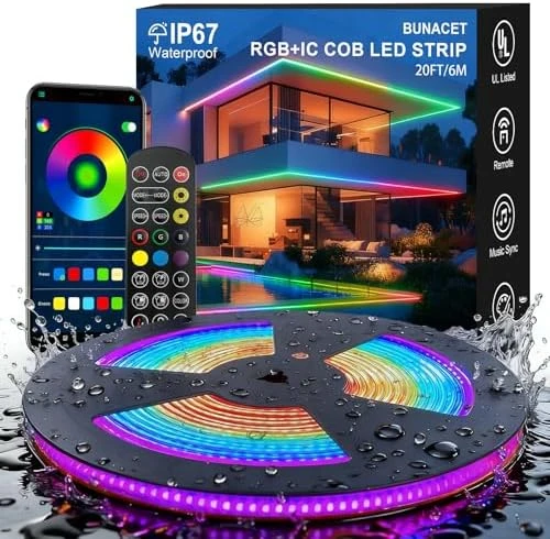COB RGB+IC LED Strip Light Kit — LED Strip Lights, BUNACET