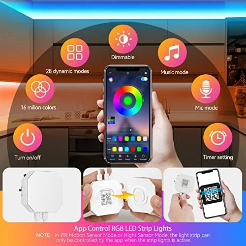 Motion Activated RGB LED Strip Lights (9.8Ft) — LED Strip Lights, Taormey