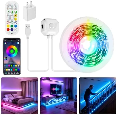 Motion Activated RGB LED Strip Lights (9.8Ft) — LED Strip Lights, Taormey