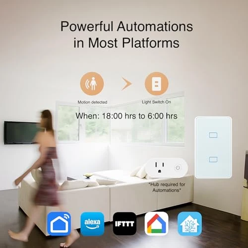 Smart Light Switch with Bluetooth (2 Gang Touch Panel) — Smart Switch, Hauza