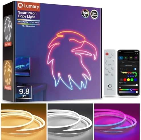 Smart RGBAICW Neon Rope Light 9.8ft — LED Strip Lights, Lumary