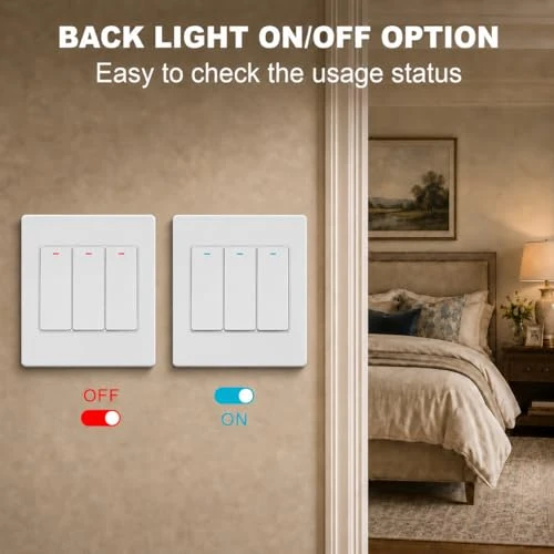 Smart Switch 3 Gang, Neutral Wire Required, 2.4GHz Wi-Fi Light Switch — Smart Switch, HQL