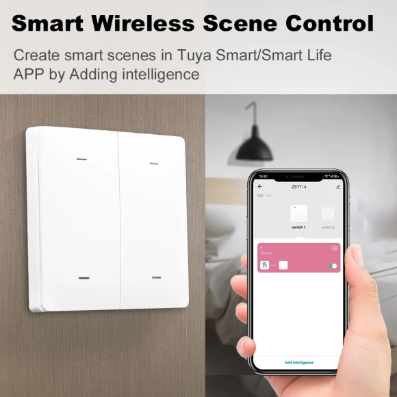 Smart Scene Switch 4 Gang 12 Scene Wireless Push Button Controller — Smart Switch, Smart Life