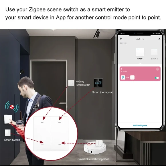 Smart Scene Switch 4 Gang 12 Scene Wireless Push Button Controller — Smart Switch, Smart Life
