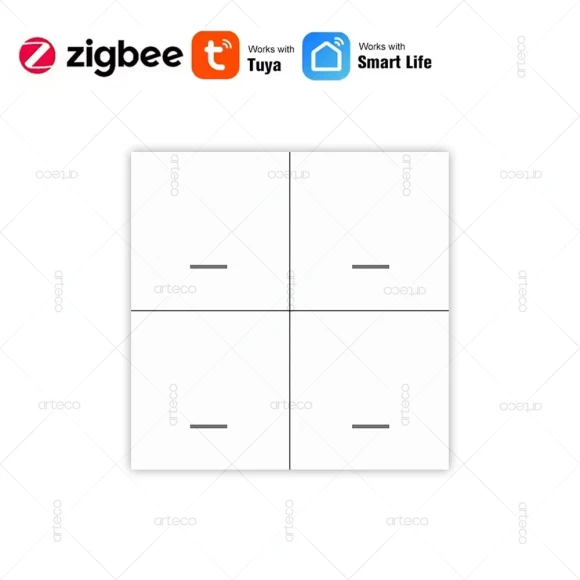 Wireless Smart Scene Switch Button (4 Gang) — Smart Button Pusher, Tuya
