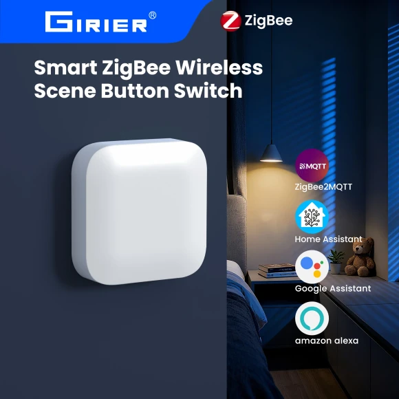ZigBee 3.0 Scene Button Switch — Smart Home Hub, GIRIER