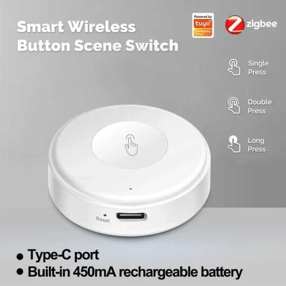 Zigbee Scene Button Switch — Smart Button Pusher, Tuya