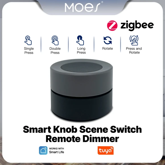 Smart Knob Scene Switch Wireless Dimmer Controller — Smart Switch, MOES