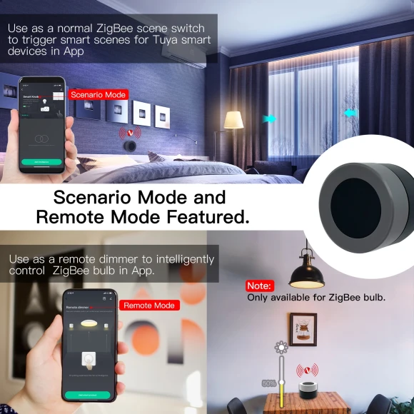 Smart Knob Scene Switch Wireless Dimmer Controller — Smart Switch, MOES