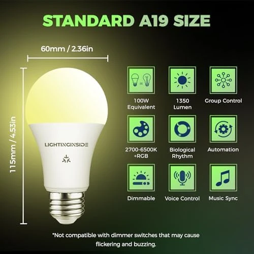 Smart Light Bulbs 100W Equiv — Smart Light Bulb, Lightinginside