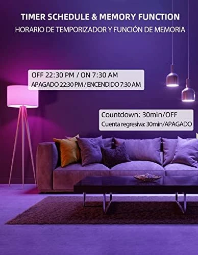 Smart WiFi & Bluetooth Color Changing Light Bulb with Music Sync — Smart Light Bulb, OHLUX
