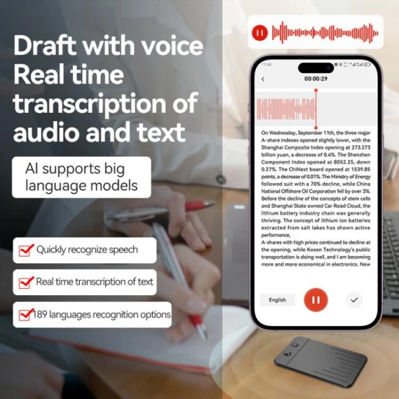 AI Smart Voice Recorder — Translator Device