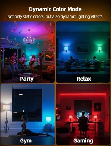 Candelabra Light Bulbs, Color Changing with Remote — Smart Light Bulb, HEKEE