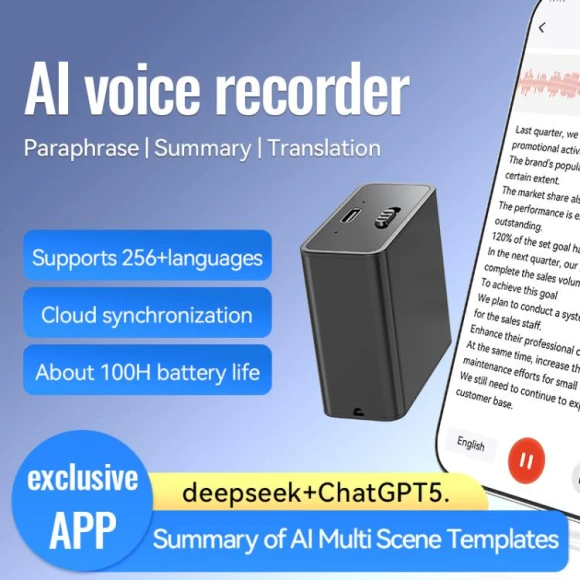 Long Standby Magnetic Smart Voice Recorder — Translator Device