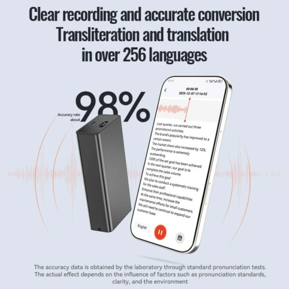 Ultra-Long Standby Magnetic Smart Voice Recorder — Translator Device