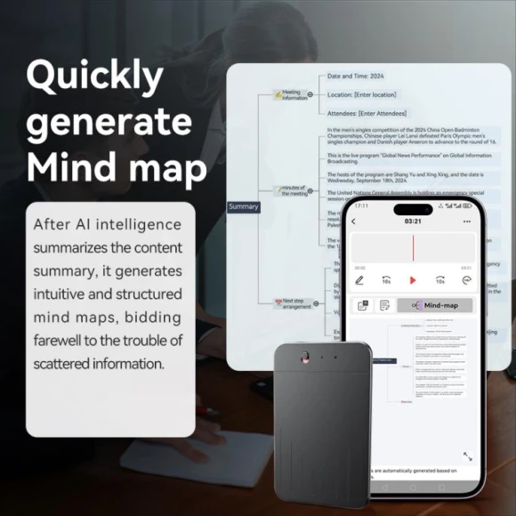 Ultra-thin AI Smart Voice Recorder (8GB) — Translator Device