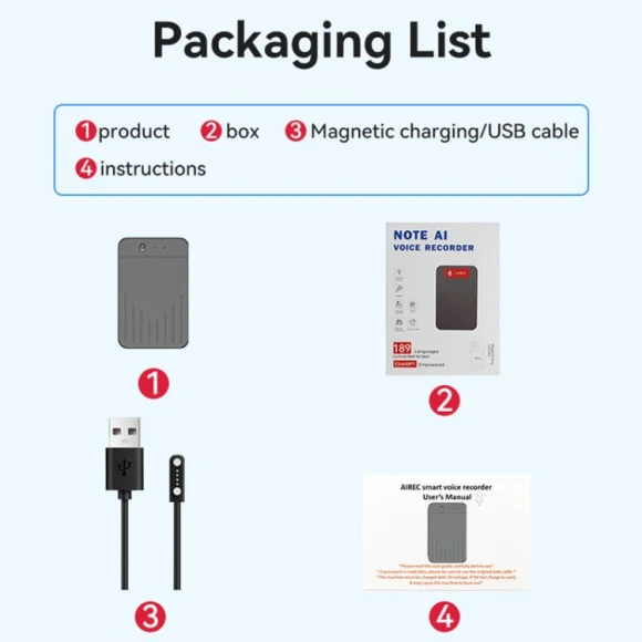 Ultra-thin AI Smart Voice Recorder (8GB) — Translator Device
