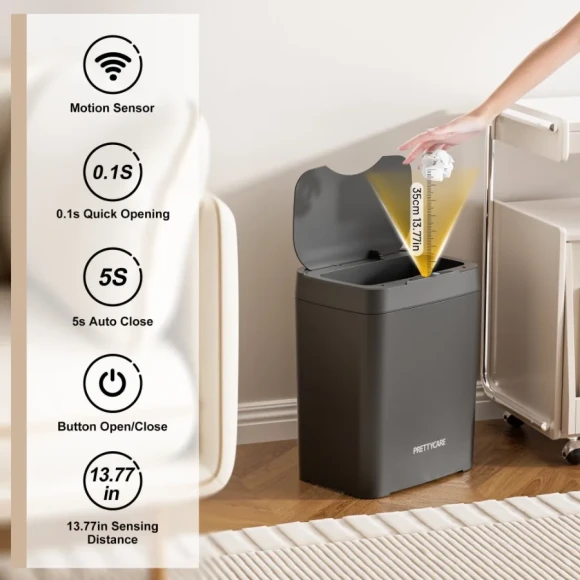 2-Pack Automatic Touchless Bathroom Trash Cans — Smart Trash Can
