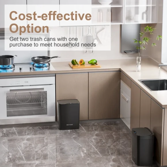 2-Pack Automatic Touchless Bathroom Trash Cans — Smart Trash Can