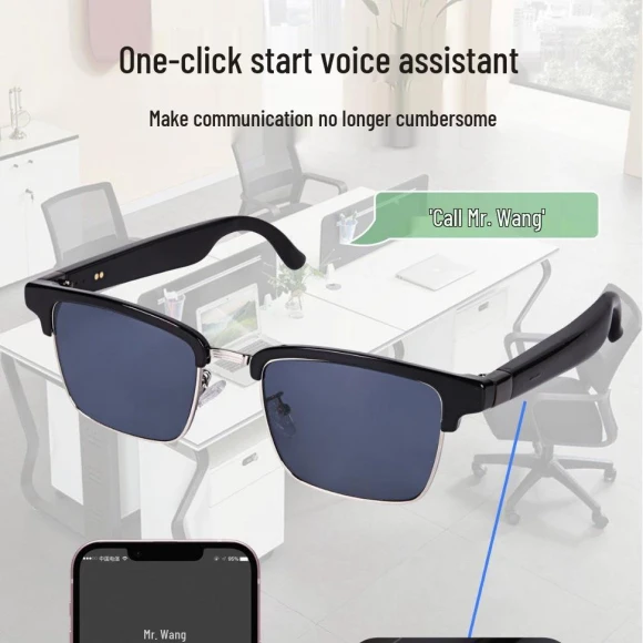 Smart Glasses with Bluetooth Calling, AI Translation, Voice Assistant, Music Playback — Smart Glasses, ElectroCN