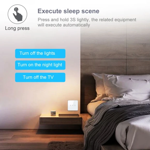 3-Gang Wireless Scene Switch Remote Controller — Smart Switch, Tuya