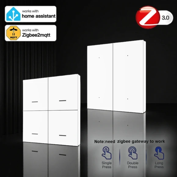 4 Gang Wireless Scene Switch Button — Smart Button Pusher