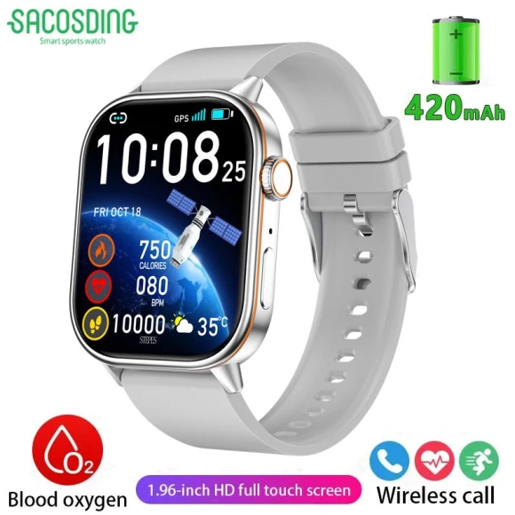 Ultra HD Smart Watch with GPS and Bluetooth Calling — GPS Watches, SACOSDING