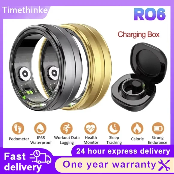 Smart Ring Health Monitor Blood Pressure Sleep Heart Rate Waterproof Multiple Sports Modes — Fitness Tracker