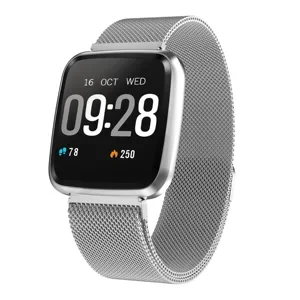 Fitness-tracking smartwatch with Milanese steel belt — Smart Watch