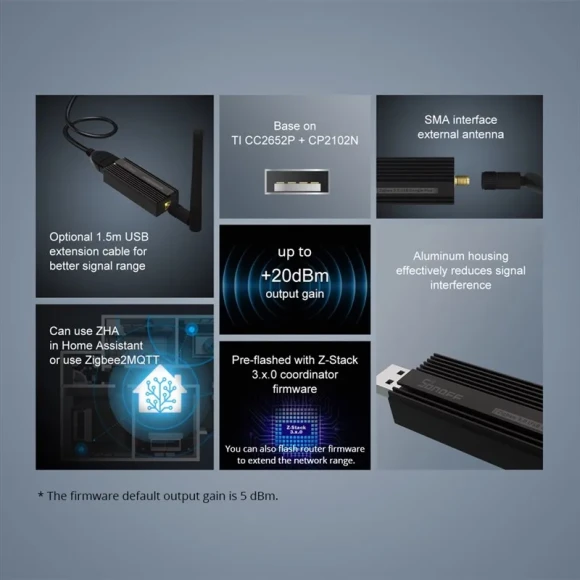 Zigbee gateway/router dongle — Smart Home Hub, Sonoff