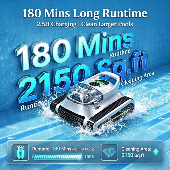Cordless robotic pool cleaner — Robotic Pool Cleaner, Seauto