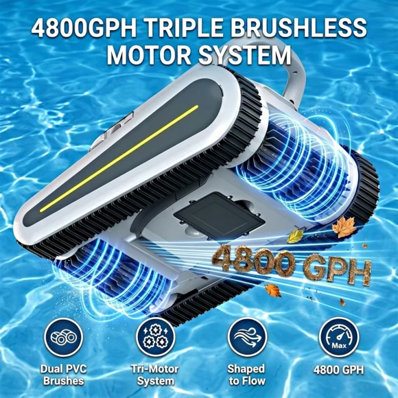 Cordless robotic pool cleaner — Robotic Pool Cleaner, Seauto