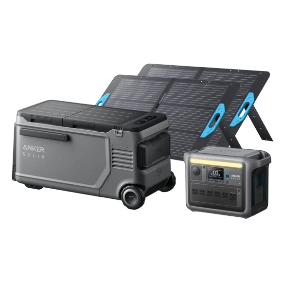 Electric Cooler Bundle with 58L Cooler and Solar Panels — Portable Electric Coolers, Anker SOLIX