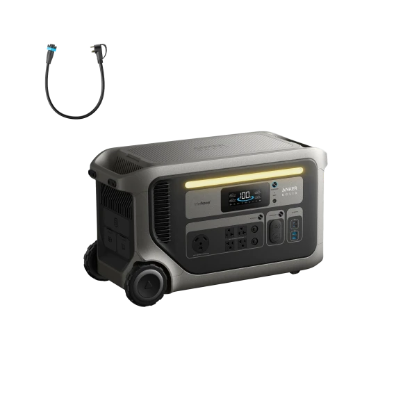 Portable Power Station and 120V Generator Input Adapter Bundle — Portable Power Station, Anker SOLIX