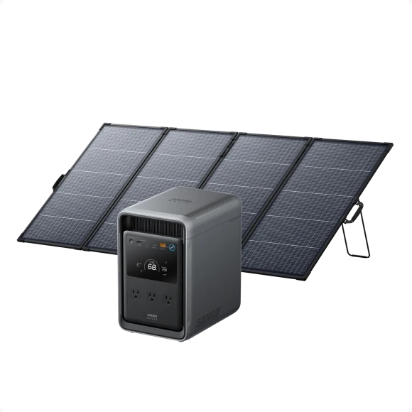 Portable Power Station and Bifacial Portable Solar Panel Bundle — Portable Power Station, Anker SOLIX