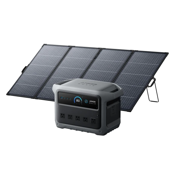 Portable power station and solar panel bundle — Portable Power Station, Anker SOLIX