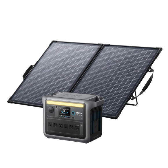 Portable Power Station with 100W Bifacial Solar Panel — Portable Power Station, Anker SOLIX