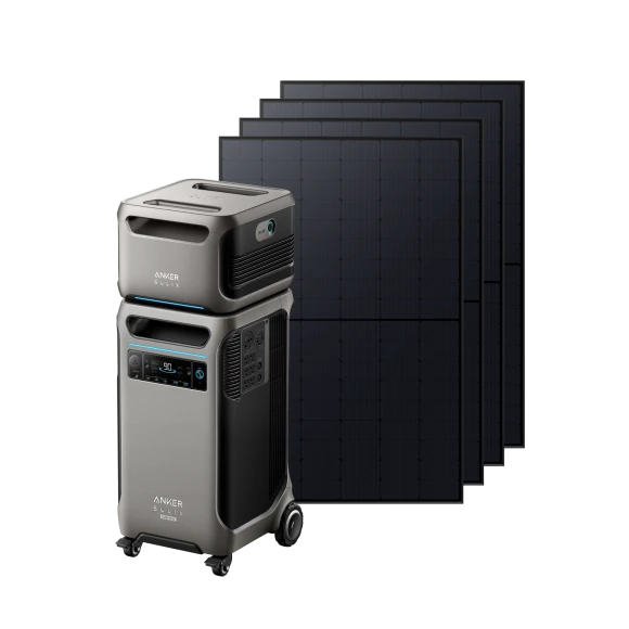 Power station bundle with expansion battery and solar panels — Portable Power Station, Anker SOLIX
