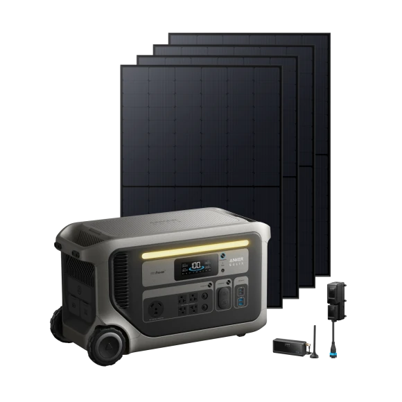 Power Station Bundle with Solar Panels and Power Saver Kit — Portable Power Station, Anker SOLIX