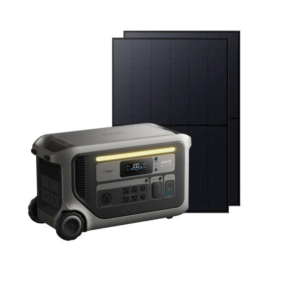 Power system with two rigid solar panels — Portable Power Station, Anker SOLIX