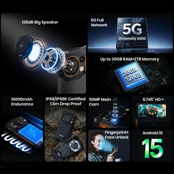 Rugged smartphone, 128GB — Smartphones, FOSSiBOT