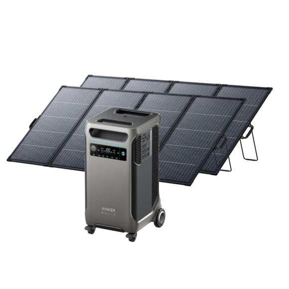 Solar generator with 2× 400W solar panels — Portable Power Station, Anker SOLIX